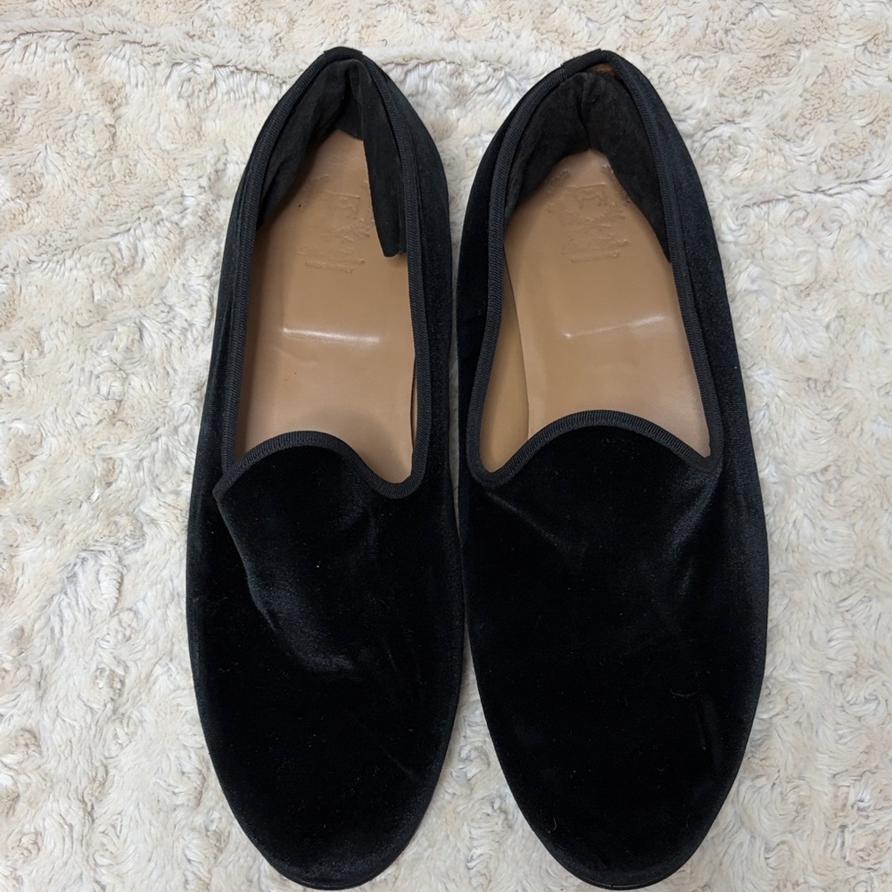 Classic Black Velvet Men's Slip-On Loafers